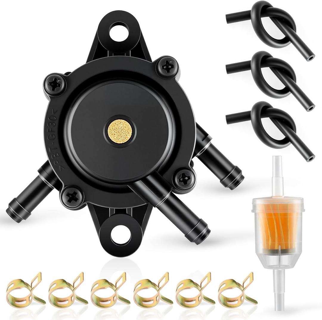 JUSTTOP Fuel Pump with Filter & Oil Hose, Compatible with Kohler 17HP-25HP, Briggs and Stratton, John Deere, Honda, Kawasaki, Yamaha Small Engine Lawn Mower, Replace 808492 808656