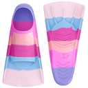 Gintenco Swim Fins, Kids Swim Training Fins for Lap Swimming, Travel Size Flippers with Mesh Bag, Silicone Swimming Fins for Kids Teens Adults Women Men (CH08, M(US Men 4-5.5/US Women 5.5-7))