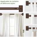 TVWOO Bronze Wrap Around Curtain Rods 28 to 48":Blackout Adjustable Window Curtain Rod,Room Darkening Heavy Duty Curved French Metal Single Drapery Rods for Bedroom Kitchen Easy Install,Antique Bronze
