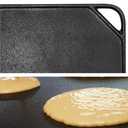 Cast Iron Reversible Grill/Griddle, 10.5-Inch Double Handled Cast Iron Stovetop Grill/Griddle