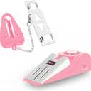 MBBEST Hotel Door Lock & Door Stop Alarm,Dual Protection Security Devices Pocket Door Stopper Self Defensey Tools for Hotel Travel Home Apartment House, Pink/Pink