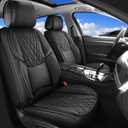 Huidasource Car Seat Covers, Full Coverage Automotive Seat Cushion Covers for Most Car Sedan SUV Pickup Truck, Fit for Acura Honda City Nissan Altima Mazda Hyundai Golf Passat (Full Set/Black)