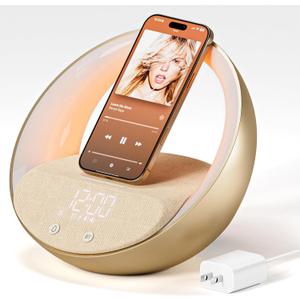 Bluetooth Speaker, 15W Fast Wireless Charging for Bedroom, Adjustable LED Night Light, 10W Portable Wireless Audio, Bluetooth 5.3 Speakers Wireless for iPhone, 2400mAh