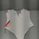 Popilush Shapewear Body Suits for Womens - Tummy Control Bodysuits for Women Deep V Corset Tops Thong Body Shaper (M(4-6), Arctic White)