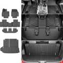 Xipoo Cargo Mat Compatible with 2020-2026 Toyota Highlander 7 Seats Floor Mat Trunk Mat Replacement for 20-26 Highlander Accessories (Fit 2020-2026 Highlander,Cargo Mat with Backrest Mat+Floor Mats)