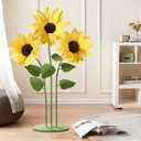 Mverse Paper Giant Sunflowers (Set of 3) - Large Paper Flowers with Freestanding Metal Base for Wedding Backdrop, Event Photo Booth Prop, Birthday Party Decor & Store Display