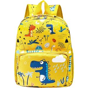 POWOFUN13 inch Kids Toddler Preschool Travel Backpack Cute Cartoon Backpack For Girls Boys Baby (Yellow Dinosaur-1)