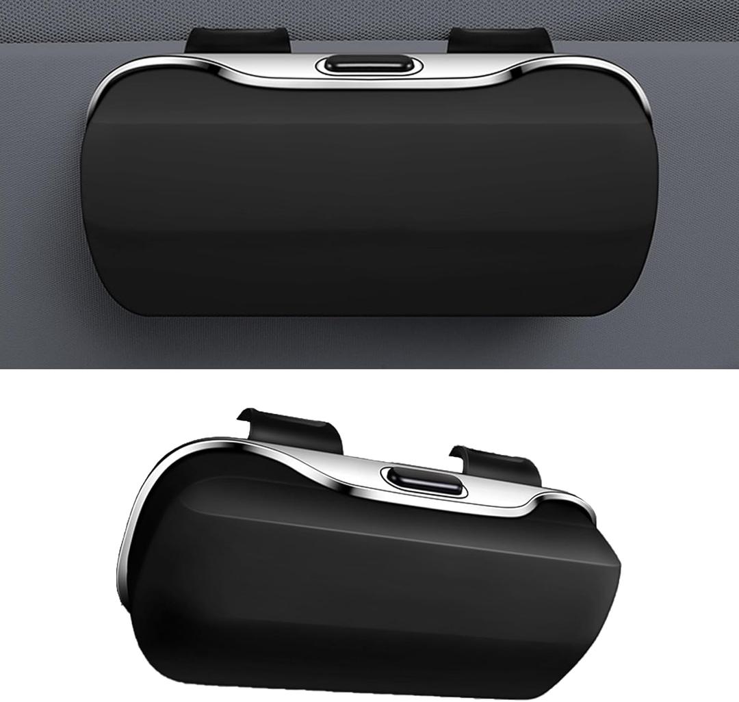 Sunglasses Holder for Car Sun Visor, Protective Automotive Eyeglasses Storage Case Hanger, Car Sunglass Holder Suitable for Truck and Sedan to Place Sunglass (Black)