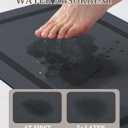 chakme Bathroom Mat Rugs 30x17, Ultra Thin Magic Mat Bath Rug Non Slip Bath Rugs Quick Dry Absorbent Bath Mats for Bathroom Floor, (Dark Grey, 30"x17") (1'5" x 2'6" (Rectangular))