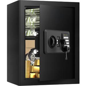 3.0 Cub Large Home Safes Fireproof Wterproof, Anti-theft Fireproof Safe with Programmable Keypad, Spare Keys and Alarm Systerm, Digital Home Security Safe Box for Document Money Medicines (2.6 Cubic Feet)