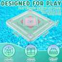 Floating Mahjong Table for Pool, 19x19 Inch Floral Game Float Board