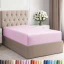 Twin Fitted Bed Sheet - Bottom Single Fitted Sheet Only - Soft Hotel Luxury Bedding w/ 8-16 Inch Deep Pockets - Breathable, Cooling & Wrinkle Free - Easy-Care, Fade and Shrink Resistant - Light Pink