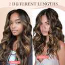 Fliace Clip in Hair Extensions for Women Black with Caramel Highlights Long Wavy Hair Extensions Clip Ins 6PCS 20 Inch Synthetic Soft and Natural Thick Hair Pieces for Women