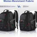Z-MGKISS Extra Large Backpack for Men, Gaming Laptop Travel Bag Fits 18.4-19" Laptops, TSA Flight-Approved Backpack, Anti-Theft Gym College Business Work Mens Daypack, Black