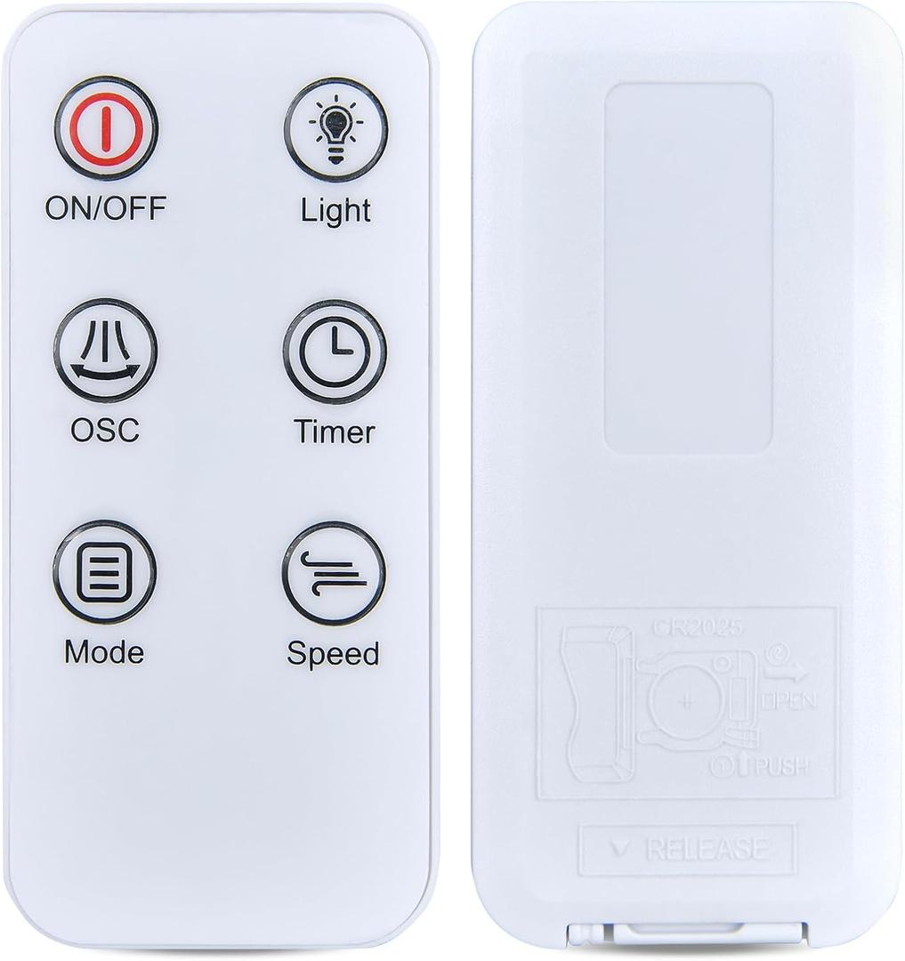 RETROSUN Replacement Remote Control for Antarctic Star 5312 36 inch 5314 43 inch Tower Fan, White