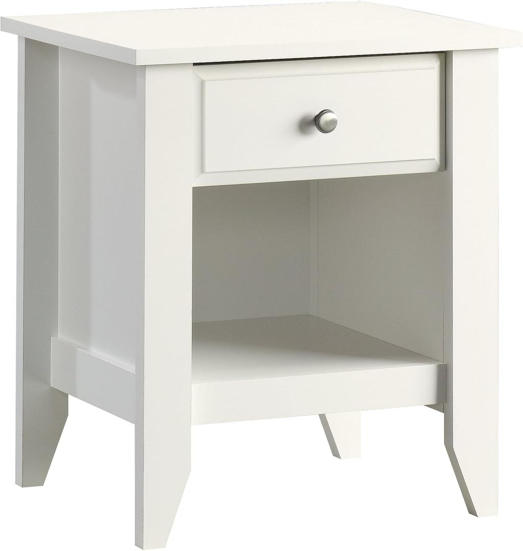 Sauder Shoal Creek Night Stand, Bedside Table, Bedroom Side Table, in Soft White finish