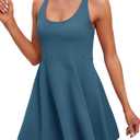 IUGA Womens Tennis Dress with Shorts Underneath Athletic Dress for Women Adjustable Strap Workout Golf Dresses Summer Outfits(Sea Blue, Small)