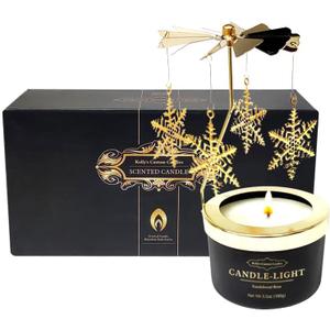Kelly's Custom Candles Birthday Gifts for Women,for Wife,Rotatable Snowflake Candle Gift for Her,Unique Candle Gifts for Colleague,Mom and Wife,Birthday,Anniversary,Christmas and Thanksgiving. (Small(1-Pack))