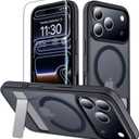 xiwxi for iPhone 17 Pro Max Case with Kickstand,[Compatible with Magsafe][1*Screen Protector],Military-Grade Protection & Anti-Yellowing,Magnetic Case for iPhone 17 Pro Max,Black