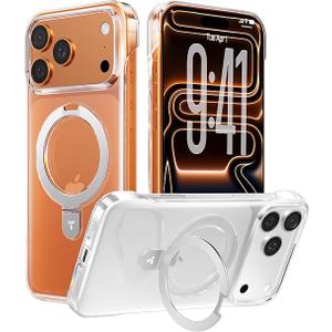 TORRAS Ostand Ultra Slim for iPhone 17 Pro Case Clear 6.3'', [Non Yellowing] Magnetic Stand [Fit for MagSafe], Frameless with Thin Minimalist Case for iPhone 17 Pro Phone Case, Hard, Transparent