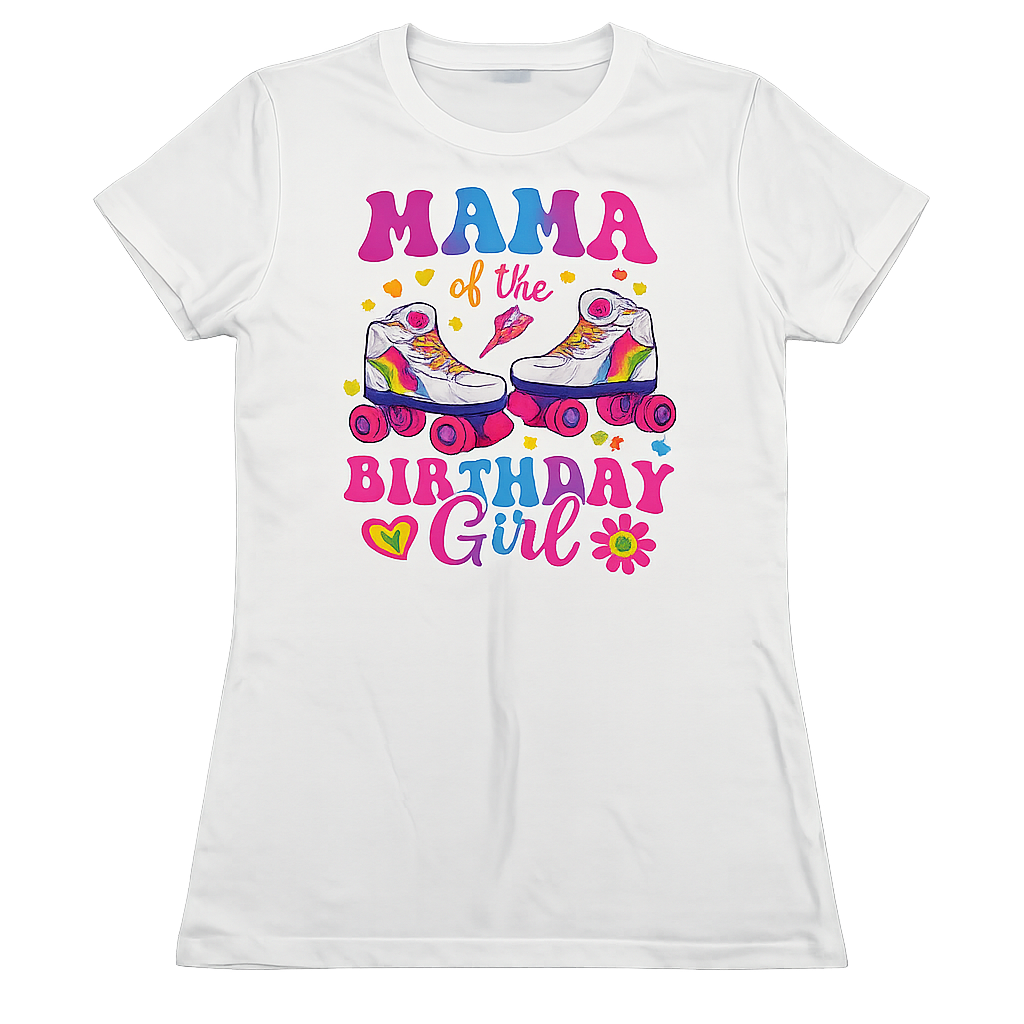 Mama of the Birthday Girl Roller Skates Bday Skating Theme T-Shirt, Size: M