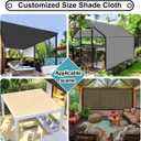 Shade&Beyond 90% Sun Shade Cloth with Grommets, 10' X 12' Pergola Shade Cover Canopy, Mesh Tarp Sun Screens for Patio, Outdoor, Garden, Backyard, Mocha