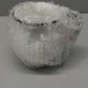 Red Co. 5” Decorative Vintage Bulb-Shaped Metal Centerpiece Flower Vase, Distressed White/Black Rim