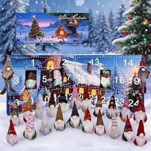 CAdvent Calendar 2025 Building Blocks Set with LED Light, 24 Days Christmas Countdown Calendar Building Blocks Xmas Thanksgiving Gifts for Adults Men Women (Blue)