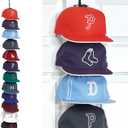 Perfect Curve Cap Rack System 36 Baseball Cap Organizer (12 clips hold up to 36 caps,Black)