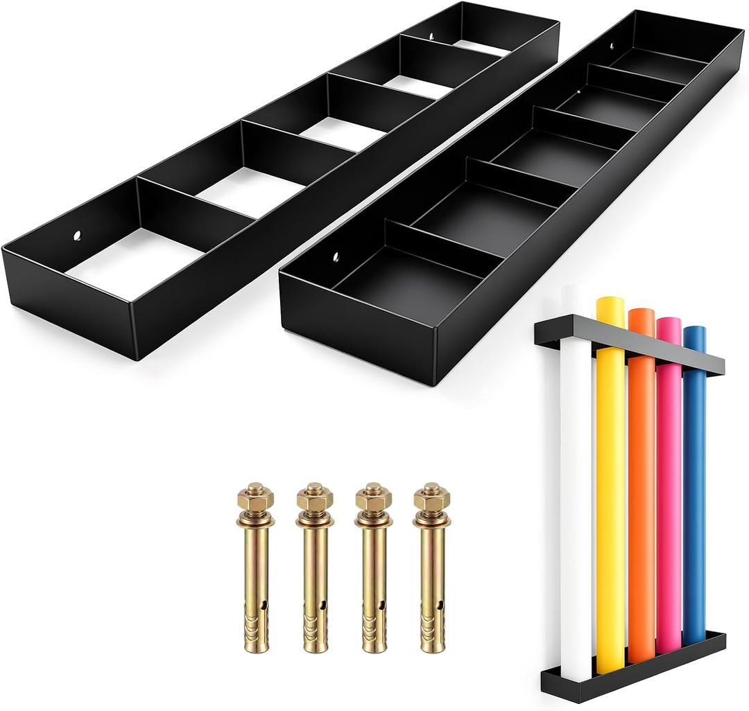 Seamless Backdrop Paper Storage Shelf, Vertical Backdrop Storage Rack, Wall Mounted Organizer for Photography Studio, Black, Holds up to 5 Rolls 4 Inch Diameter Fabric