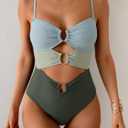 Eomenie Womens Cutout One Piece Swimsuit with Ring Linked Sexy Monokini Bathing Suit for Beach Vacation (M)