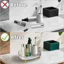 Perfume Organizer, Bathroom Vanity Tray, Makeup Trays for Dresser Top, Countertop Decorative Plastic Decor Tray, Perfume Organizer for Women, organizador de perfumes (Clear)