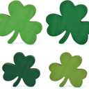 2 x St. Patrick's Day Shamrock Decorations, Wooden Saint Patrick Day Irish Ornament Wood Sign Tiered Tray Decor Set of 4, Green Clover Table Top Decoration for Home, Shelf, Door, Office Party