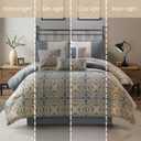 Stratford Park Multi-Color Comforter Sets King Size Bed, 7 Piece, Matching Pillow Shams & Bedskirt
