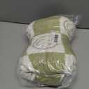 Pack of 2 Ultra Soft Cozy Happy Smiling Face Checkered Knitted Throw Pillow Cover Fluffy Microfiber pillocase Decorative for Sofa Bed 18 Inches Both Sides (Green)