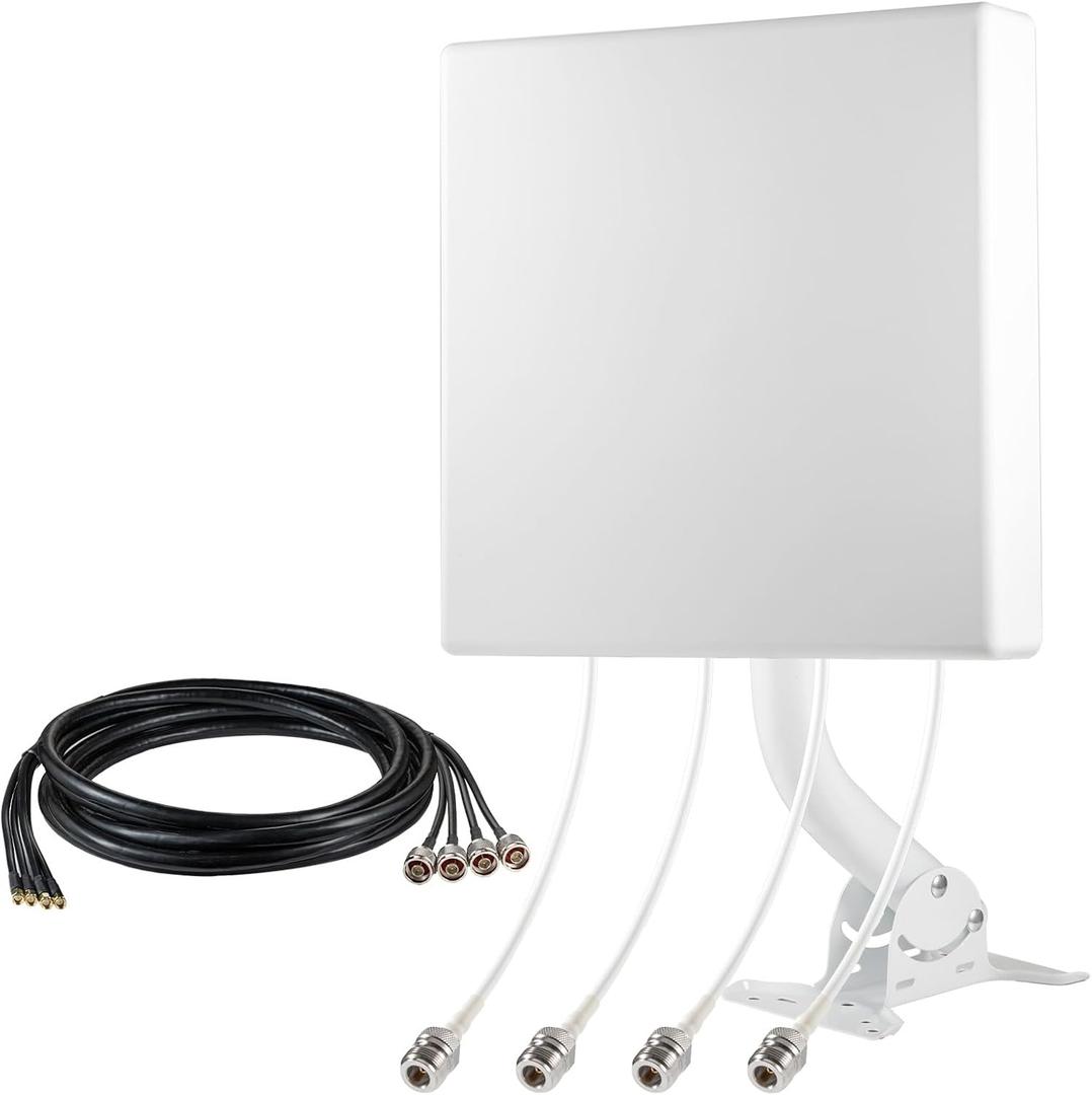 High Gain 4x4 MIMO 5G External Wide-Band Antenna Kit with 20ft Low Loss Cable Signal Booster for 4G LTE 5G Cellular Hotspots, Routers, Gateways, Verizon, AT&T, T-Mobile Home Internet, Eifagur