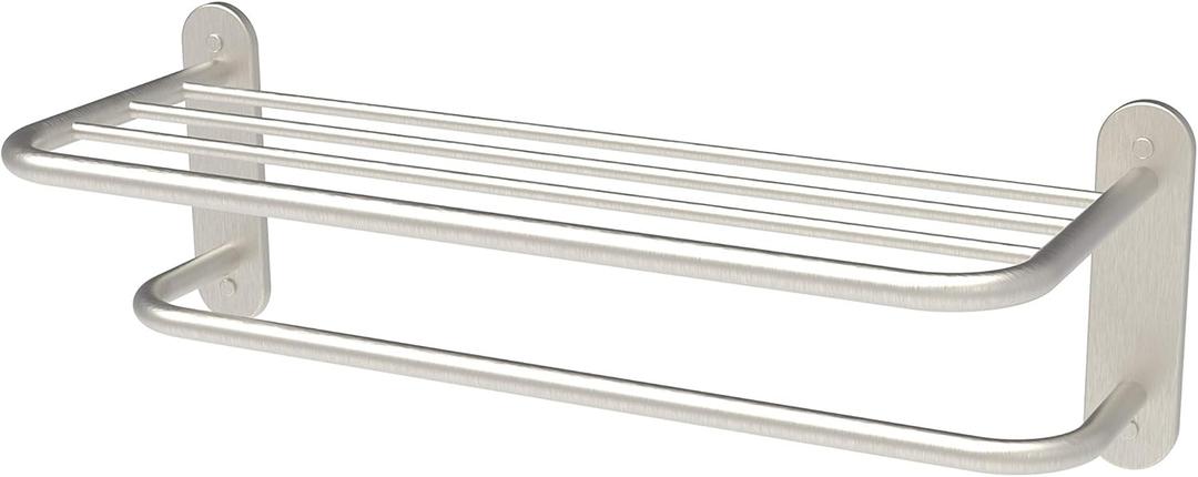 24 Inch Bathroom Towel Rack Towel Bar Towel Shelf Brushed Nickel Stainless Steel and Zinc Alloy Wall Mount 1pc for House Lavatory and Hotel