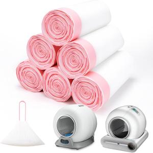 120 Count Heavy Duty Litter Box Liners Compatible with PetCove & Ducksky Automatic Litter Box Bags - Extra Large Self-Cleaning Cat Litter Box Liners, Leak-proof & Drawstring Design Waste Bags