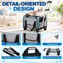 Cat Carrier with Wheels, Airline Approved Rolling Pet Carrier