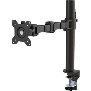 Amazon Basics Single Computer Monitor Stand with Cable Management, Height Adjustable VESA Desk Arm Mount, Fully Adjustable Tilt and Rotation, Steel, Black, Fits 13-30" Screens