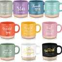 Didaey 10 Pcs Thank You Mugs Bulk Appreciation Gifts for Employee Coworkers Staff Teachers Motivational Ceramic Coffee Mugs Thank You Farewell Going Away Gifts for Coworkers(Mondrian)
