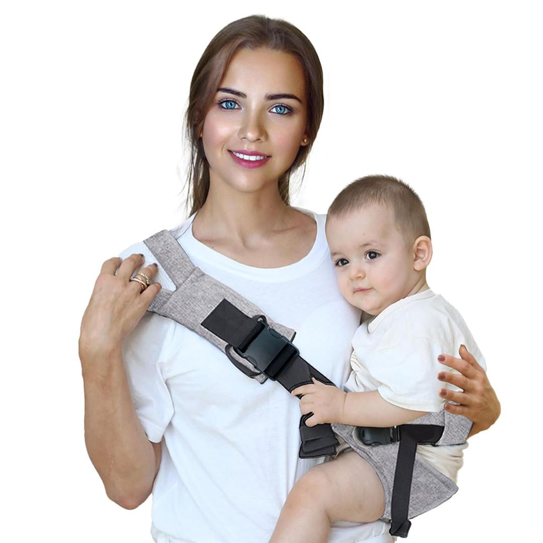 Easy to Wear Baby Sling Carrier - Compact Toddler Carrier with Adjustable Strap, Soft Padding, Non-Slip Hip Seat for Infants and Toddlers (7-44 LBS, 6-48 Months)