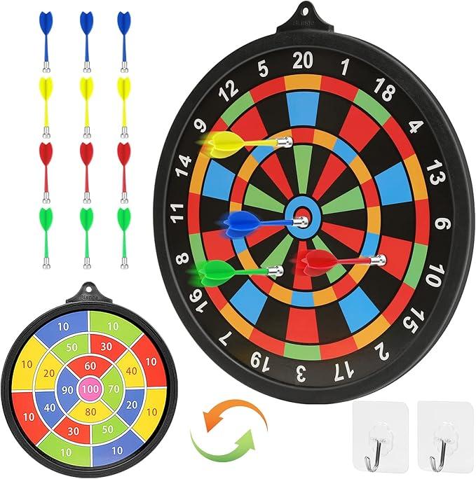 Magnetic Dart Board w/ 12 Darts, Toys for Boys Age 8-12, Safe Indoor Outdoor Games for Kids 8-12, Teen Gifts for 6 7 8 9 10 11 1