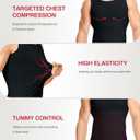 Nebility Shapewear Mens Compression Shirt - Slimming Body Shaper Vest Sleeveless Undershirts Workout Tank Tops (Black, XL)