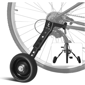Adjustable Bicycle Training Wheels for Adults, Fit 24" to 28" Bikes, Steel Construction, Black, 1 Pair - Safe and Stable Learning Training Wheels