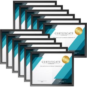LaVie Home 8.5x11 Picture Frames (12 Pack, Black) Simple Designed Photo Frame with High Definition Glass for Wall Mount & Table Top Display, Set of 12 Classic Collection