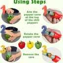 Suuker 2-in-1 Pepper Corer Set,Pepper Seed Corer,Apple Core Remover Tool,Fruit and Vegetable Core Remover,Kitchen Gadget for Bell Chili Plant,Zucchini,Balsam Pear