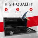 48 * 18 * 18 Aluminum Heavy Duty Diamond Plate ToolBox Chest Box Pick Up Truck Bed RV Trailer Toolbox Storage Organizer with T-Handle Latch Dual Lock Keys - Black