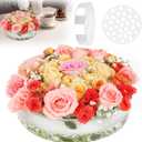 12 Inch Acrylic Flower Vase for Wedding Centerpieces Round, Circular Clear Wide Low Floral Vases with 31 Large + 18 Small Holes for Greater Than 36 inch Width Table Home Party Flower Arrangement (1 Pack(11.8in))