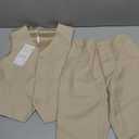 YuanLu Boys Suit Homecoming Dresses for Kids Ring Bearer Outfit Suits Tuxedo Formal Vest and Pants Suit Set, 8Y, Light Champagne 